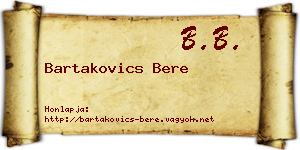Bartakovics Bere névjegykártya